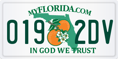 FL license plate 0192DV