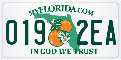 FL license plate 0192EA