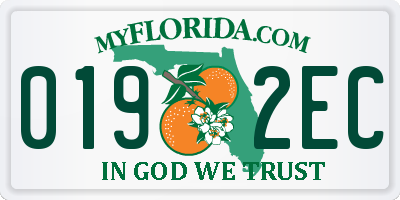 FL license plate 0192EC