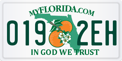 FL license plate 0192EH