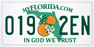 FL license plate 0192EN