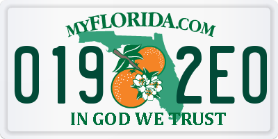 FL license plate 0192EO