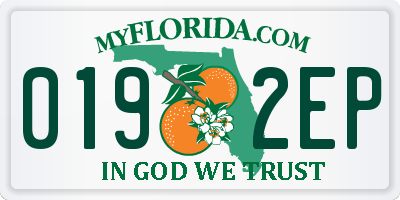 FL license plate 0192EP