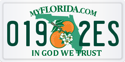 FL license plate 0192ES
