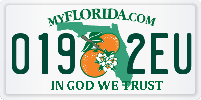 FL license plate 0192EU