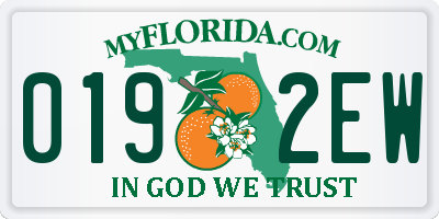 FL license plate 0192EW