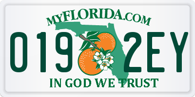 FL license plate 0192EY