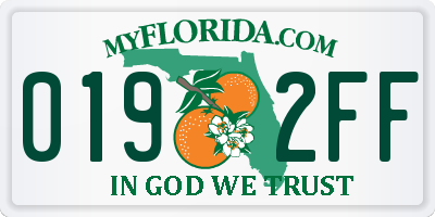 FL license plate 0192FF