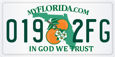 FL license plate 0192FG