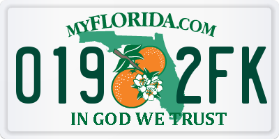 FL license plate 0192FK