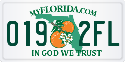 FL license plate 0192FL
