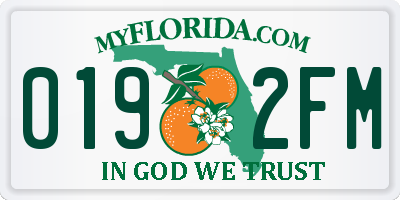 FL license plate 0192FM