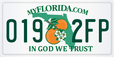 FL license plate 0192FP