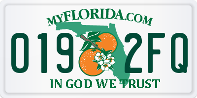 FL license plate 0192FQ