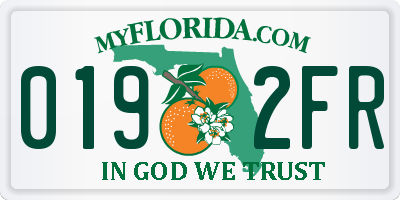 FL license plate 0192FR