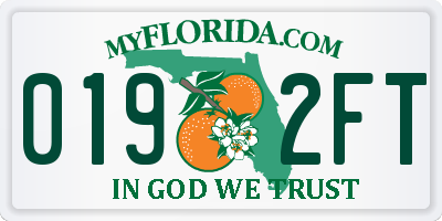 FL license plate 0192FT