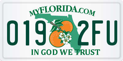 FL license plate 0192FU