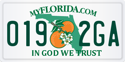 FL license plate 0192GA