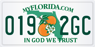 FL license plate 0192GC