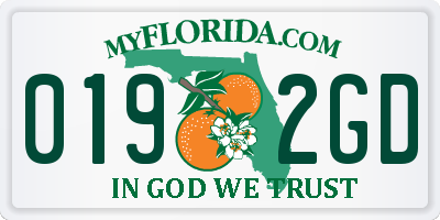 FL license plate 0192GD