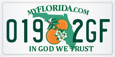 FL license plate 0192GF