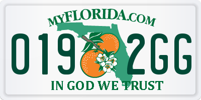 FL license plate 0192GG