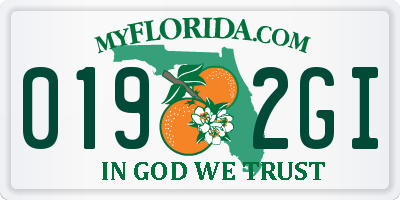 FL license plate 0192GI