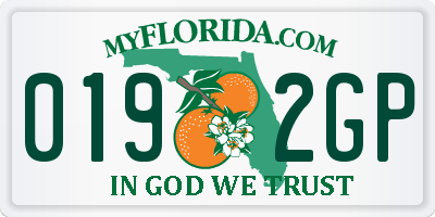 FL license plate 0192GP