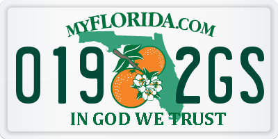 FL license plate 0192GS
