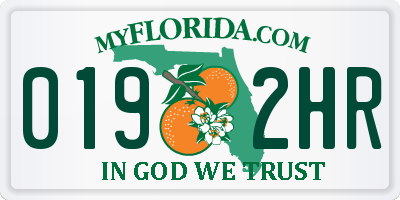 FL license plate 0192HR