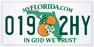 FL license plate 0192HY
