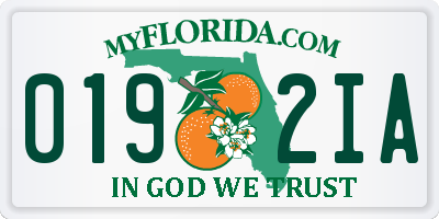 FL license plate 0192IA