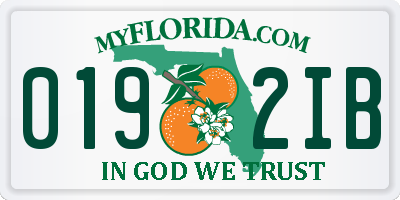 FL license plate 0192IB
