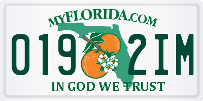 FL license plate 0192IM