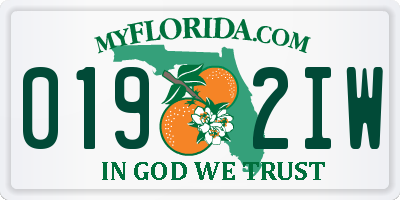 FL license plate 0192IW