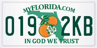 FL license plate 0192KB