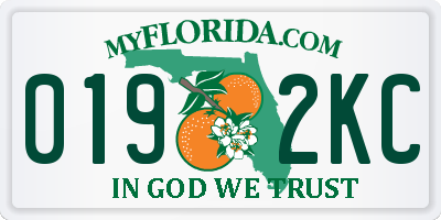 FL license plate 0192KC