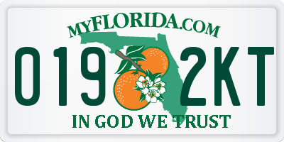 FL license plate 0192KT