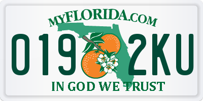 FL license plate 0192KU