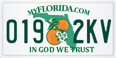 FL license plate 0192KV