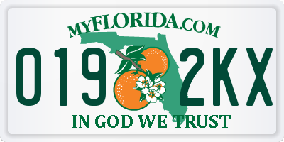 FL license plate 0192KX