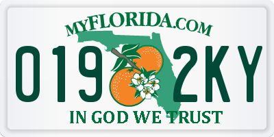 FL license plate 0192KY