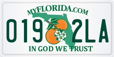 FL license plate 0192LA