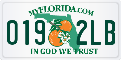 FL license plate 0192LB