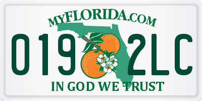 FL license plate 0192LC