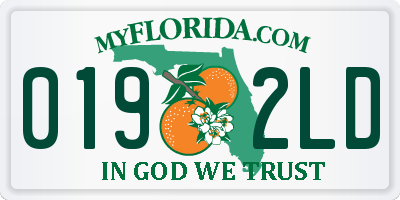 FL license plate 0192LD