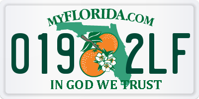 FL license plate 0192LF