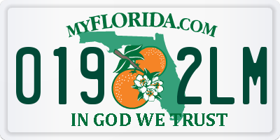 FL license plate 0192LM