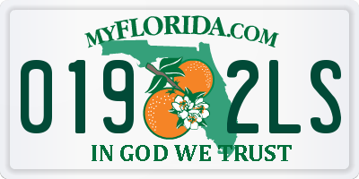 FL license plate 0192LS