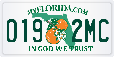 FL license plate 0192MC